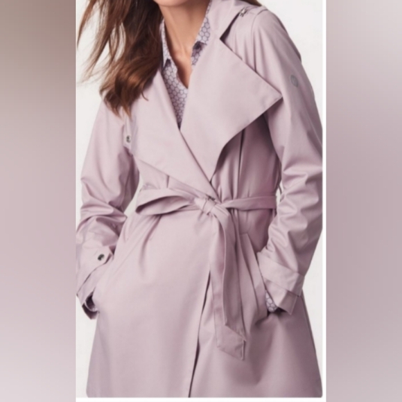 Bernardo Jackets & Blazers - Bernardo Purple Belted Rain Trench Coat
